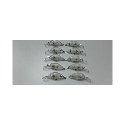 10pcs Unpainted Crankbait Fishing Blank Lure Body 2 1/8 Inch 1/8 OZ Blank lures JS#96