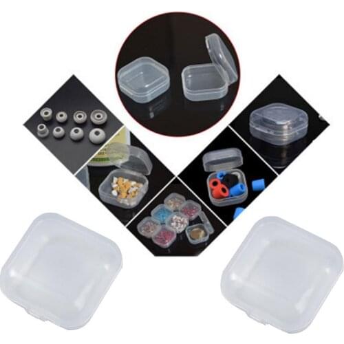 10Pcs Plastic Box Portable Clear Flip Jewelry Box Square Plastic Small Storage Boxes Case