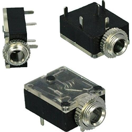 100pcs 3.5mm 5 Pin Stereo Jack Socket PCB Panel Mounting for 3.5mm Headphones connector