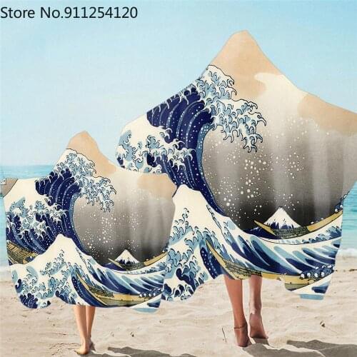 2020 Hooded Cloak Square Microfiber Beach Towels Quick-drying Ultra Soft Super Absorbent Wearable Bath Towels For Adult Kids