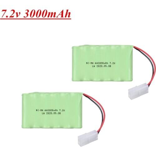 7.2V 3000mah NiMH Battery For Rc Toys Cars Tanks Truck Robot Gun Boat AA Ni-MH 7.2v Rechargeable Battery 1-5pcs