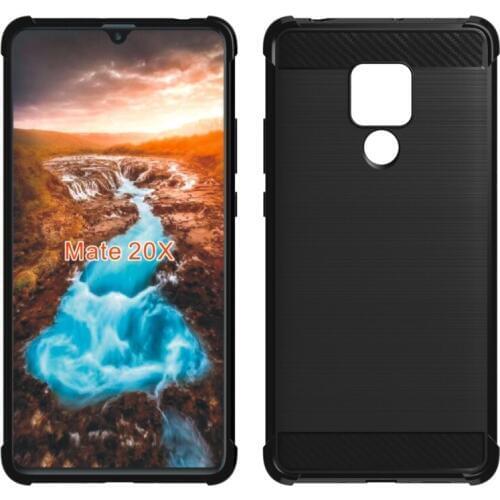 Shock Absorption Cover Soft TPU Anti Scratch Carbon Fiber Design Back Case for HUAWEI MATE 20X