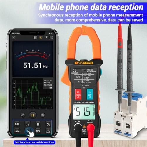 APP Digital Clamp Meter Strong Toughness Electric Portable Multimeter Auto Ranging Data Hold Bluetooth-compatible Amp Meter