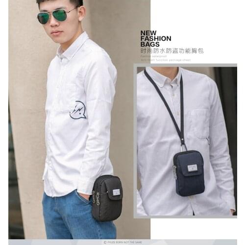 Men mini crossbody bag phone pouch small Multi-Function shoulder mobile phone bag male ID credit card case boy money pocket