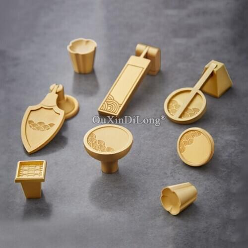 Elegant Luxury 10PCS Solid Brass Cabinet Door Handles Cupboard Wardrobe Drawer Kitchen Bookcase TV Cabinet Pulls Handles & Knobs
