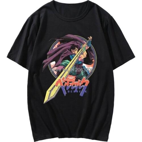 Japanese Comics Berserk Pattern Tshirt Short Sleeve Spring Summer Men/women Funny Cartoons T-shirt Unisex Fashion Casual T Shirt