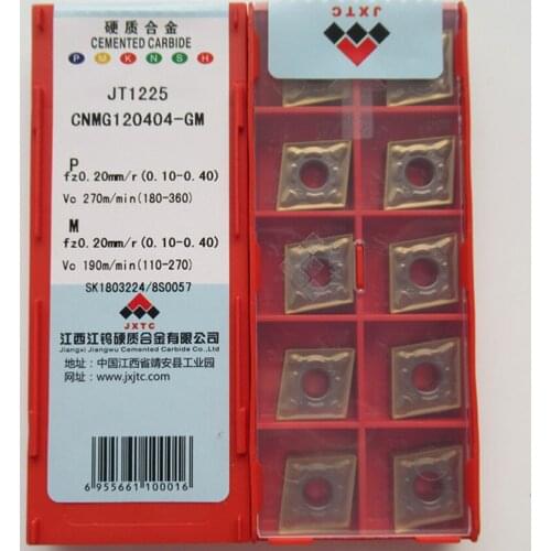 JXTC CNMG120404-GM JT1225 / CNMG120408-GM JT1225 / CNMG120412-GM JT1225 CNMG431 CNMG432 CNMG433 CNC carbide inserts 10PCS/BOX
