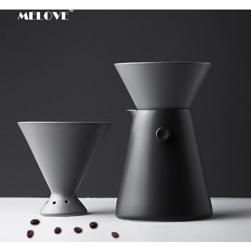 1-4 Cups Ceramics Coffee Pot With Filter V60 Dripper Espresso Drip Kettle Hand-made Coffee Pot Brewing Device Kitchen Tools
