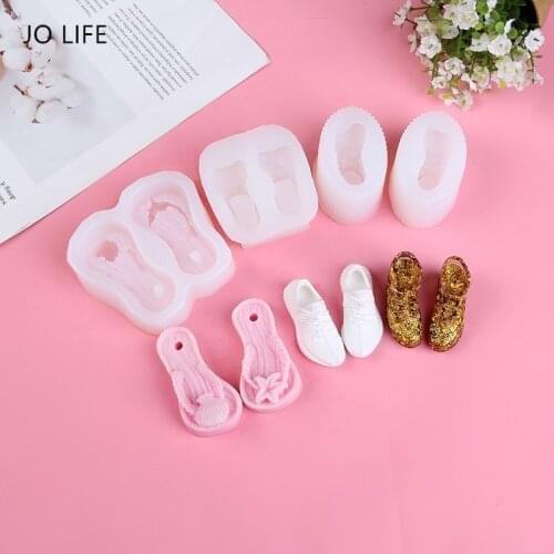 JO LIFE Creative Sneakers Sport Shoes Silicone Mold DIY Cake Decoration Dollhouse Craft Slippers Mould