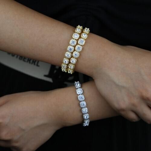 Iced out bling cz women jewelry 5A cubic zirconia cz cluster tennis chain bracelet ice girl women jewelry