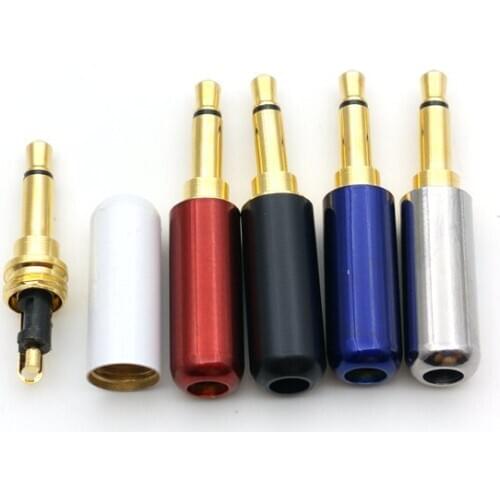Copper Gold Plated 1/8" 3.5mm Mono plug Audio plug soldering adapter New