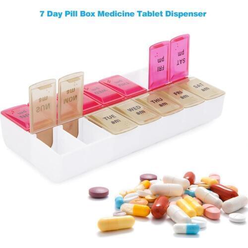 Mini Pill Box Organizer Tablet Holder 4 Row 7 Days Weekly Medicine Container Organizer Case for Diet Pills Box Storage Box