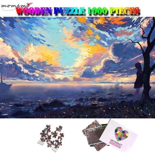 MOMEMO Beautiful Evening Customized 1000 Pieces Anime Scenery Puzzles Adults Personality Cartoon Puzzle Toys 1000 Piece Puzzles