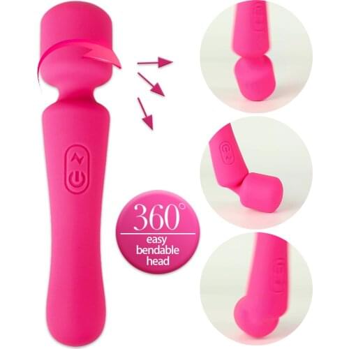 Powerful Dildo Clitoris Vibrators USB Charge Av Magic Wand Massager Nipple Oral Sex Toy Women Clitoris Stimulate Goods For Adult