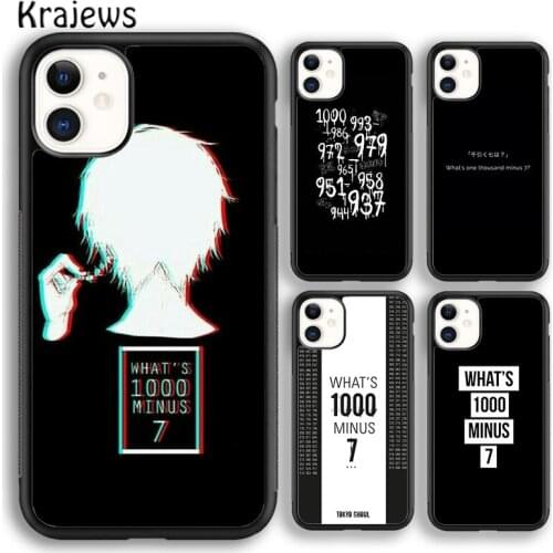 Krajews Whats 1000 Minus 7 Tokyo Ghoul Quote soft Phone Case Cover For iPhone 5s SE 2020 6s 7 8 plus X XS XR 11 12 mini pro max