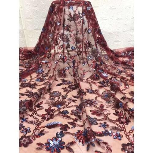 Latest Style African Lace Fabric 2021 High Quality Lace Fashion French Lace Fabric Tulle Nigeria Sequin Lace Fabric D3860
