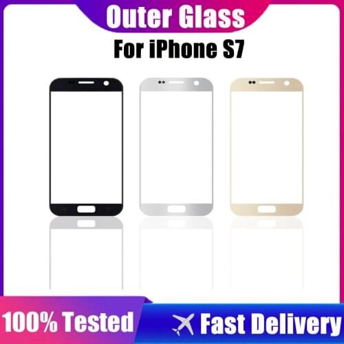 Outer Glass For Samsung Galaxy S7/S7 edge Front Touch Screen Front Glass Panel Phone Replacement Parts+ Adhesive