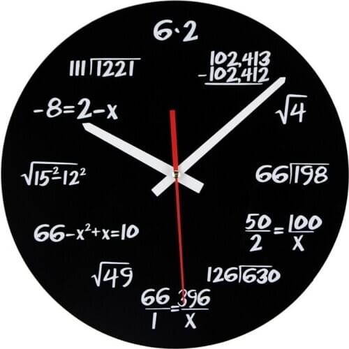 New Math Wall Clock Unique Wall Clocks Modern Design Novelty Maths Equation Clock - Each Hour Marked Simple Math Equation