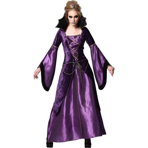 Sexy Vampire Halloween Noble Queen Vampire Costume Sexy Gothic Halloween Carnival Party Fancy Dress Purple