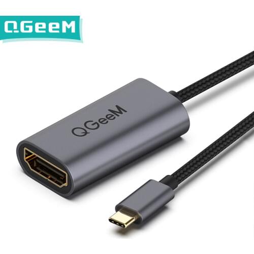 QGeeM USB C HDMI Cable Compatible 4K 60Hz Type C HDMI Adapter USB C to HDMI Converter for MacBook Huawei Mate 30 Pro Samsung