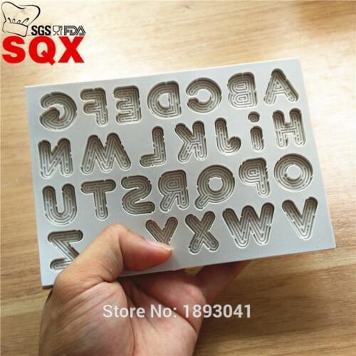 Homey Capital Letters Shaped Silicone Mold Sugar Paste 3D Fondant Cake Decoration Kitchen Accessories SQ16294