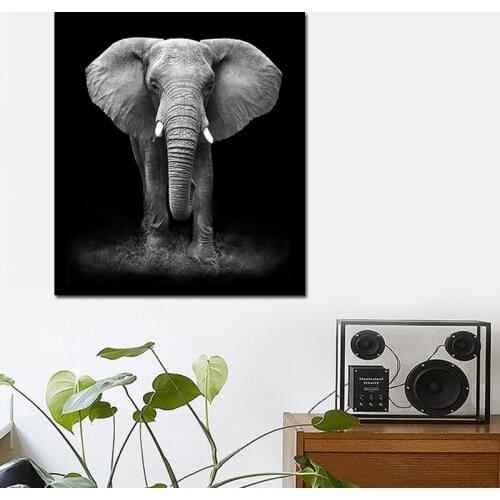 Modern Black White Elephant Nordic Canvas Painting Free Shipping Home Decoration Art Poster Wall Pictures no frame