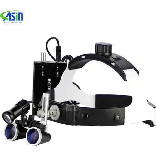 Dental Lab Medical Loupes Magnification Binocular 2.5/3.5x420 Headlight Headlamp 5W Set