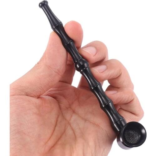 Aluminum Alloy Hand Pipe Smoking Pipe Tobacco Smoking Pipes For Home Party DIY Christmas Xmas Heat-Resistant Non-Stick Black