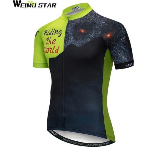 Weimostar Team Riding Cycling Jersey Shirt Men Polyester Race Sport Bike Clothing Quick Dry MTB Bicycle Jersey Maillot Ciclismo
