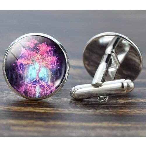 Tree Of Life Time Gemstone Cufflinks Mens Best Man Cufflinks Wedding Life Tree Suit Shirt Cufflinks Mens Accessories |Tie Clip