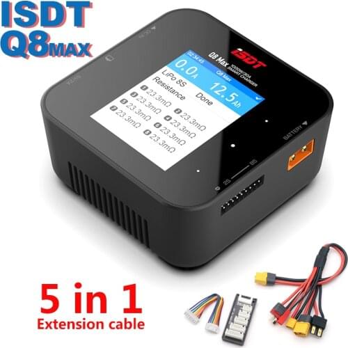 ISDT Q8 MAX Lipo Battery Charger/Discharger, Balance Charger Discharger 30A 1000W 2-8S Li-Po Li-Hv Li-Ion Li-Fe NiMH Ni-Cd Pb