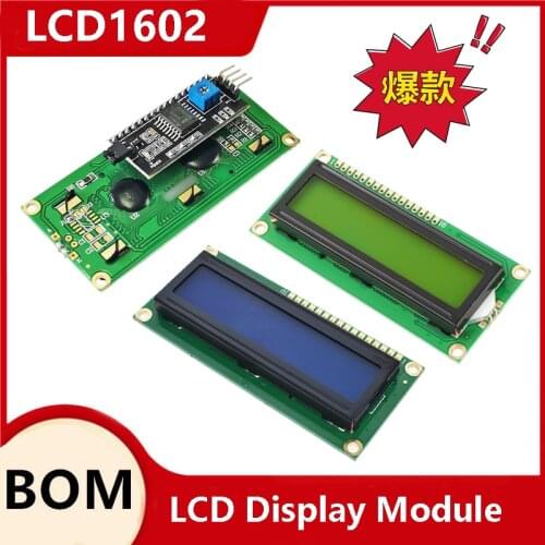 LCD1602 1602 LCD Module Blue / Yellow Green Screen 16x2 Character LCD Display PCF8574T PCF8574 IIC I2C Interface 5V for arduino