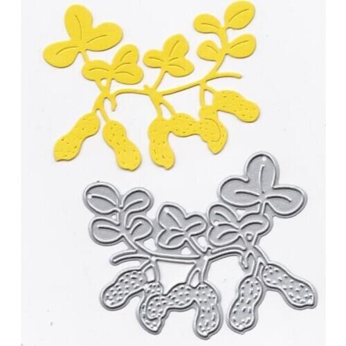 1pcs Leaves Peanuts Embossing Metal Cutting Dies Stencils Scrapbooking DIY Photo Album Decorative Embossing Template Stencil