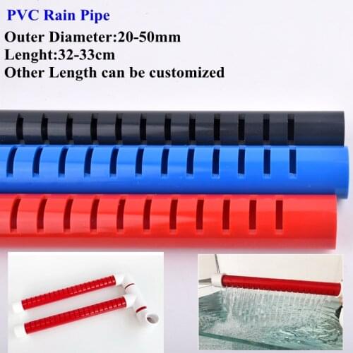 1pc OD 20~50mm PVC Aquarium Fish Tank Aeration Tube Garden Rain Pipe Filter Accessories Watering Drain Deluge Pipe 33cm Long