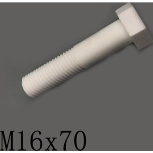 1pcs M16x70mm Hexagon Screw Ceramic Insulated Bolt High Temperature Corrosion Resistance Zirconin