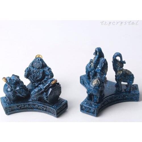 1pc Toad and Elephant Statue Crystal Display Stand Fashion Feng Shui Chinese Style