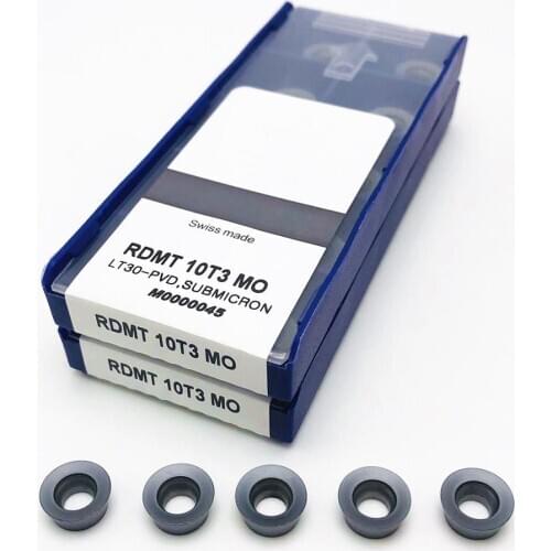 10PCS hard alloy RDMT10T3 MO LT30 high quality plane milling RDMT 10T3 lathe parts tool CNC cutting tool milling cutter RDMT