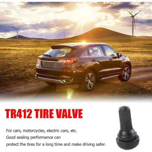 100pcs Black Rubber + Copper TR-412 Snap In Short Valve Stems TR412 Tubeless Valves 35*19mm/1.38*0.75" наклейки на авто