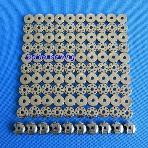 100 STEEL BOBBINS & 10 BOBBIN CASES FOR SINGLE NEEDLE MACHINES CONSEW BROTHER