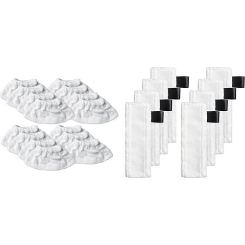 15Pcs 22X10cm Steam Cleaner Parts & 8PCS 34.5 X 12Cm Floor Cloth Brush Head Cover