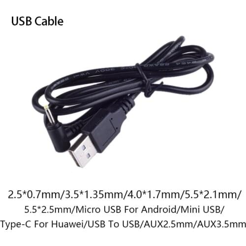 2.5*0.7mm Power Cable Cord DC Jack Charger Cable 3.5*1.35/4.0*1.7/5.5*2.1/Micro USB For Android/type-c for huawei