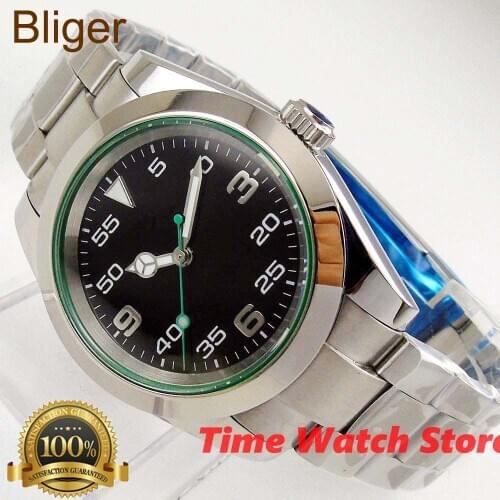 40mm Sterile Miyota8215 NH35A Automatic Mens Watch stainless Steel black dial luminous sapphire Crystal Oyster Bracelet