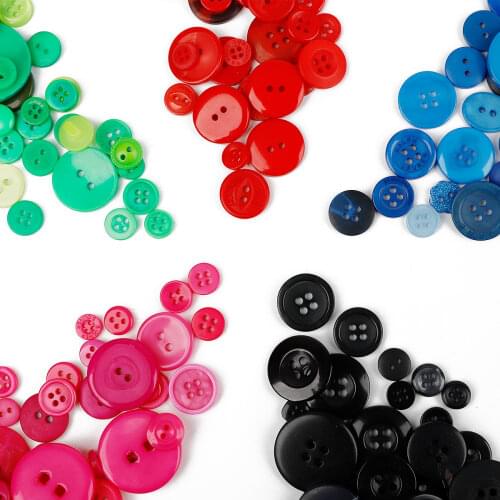 40pcs Mixed Multisize Vintage Resin Buttons Round Tiny Plastic Buttons For Sewing Kid&Adult Garment Handmaking Decor Accessories