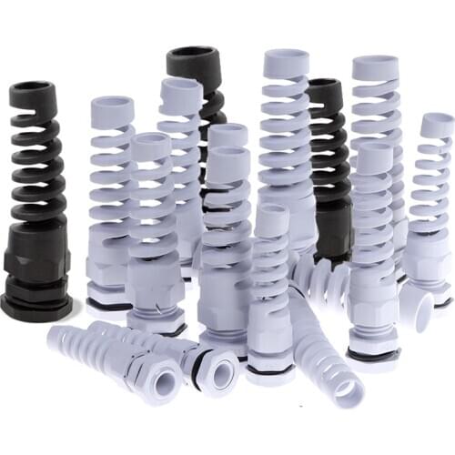 5PCS IP68 waterproof anti-bending long cable seal sleeve connector plastic screw stress protector M12 PG7 / PG9 / PG11 3-6mm