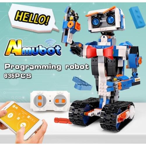 635PCS City Creative RC Robot toy Electric Building Blocks Brick Car APP Remote Control Smart Intelligent robots for boys kids