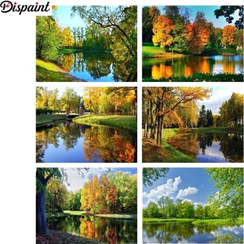 Dispaint Diamond Painting Full Square/Round Diamond "Tree natural scenery"Pattern Embroidery Cross Stitch 5D Rhinestone Painting