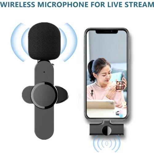 Wireless Lavalier Microphone Portable Mini Mic for iPhone Android Phone Youtubers Facebook Live Broadcast
