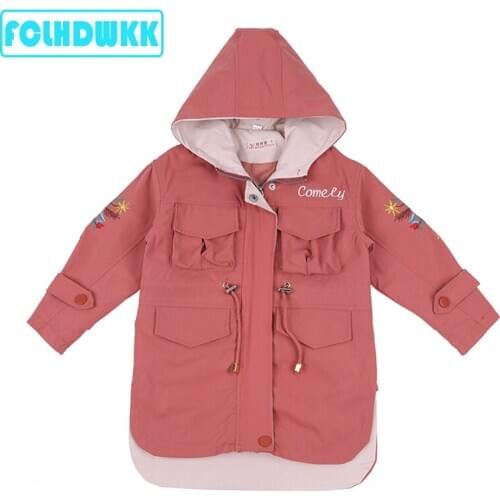Girls spring autumn coat jacket 2020 new children windbreaker jacket toddler girl jacket kids hooded clothes 0-13Y old