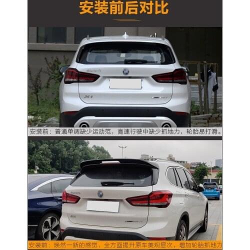 FOR Roof Spoiler Wing NEW BMW X1 ABS Material Car Window Rear Tail FIN Decorative Accessories Refit M STYLE Body Kit 2016-2020