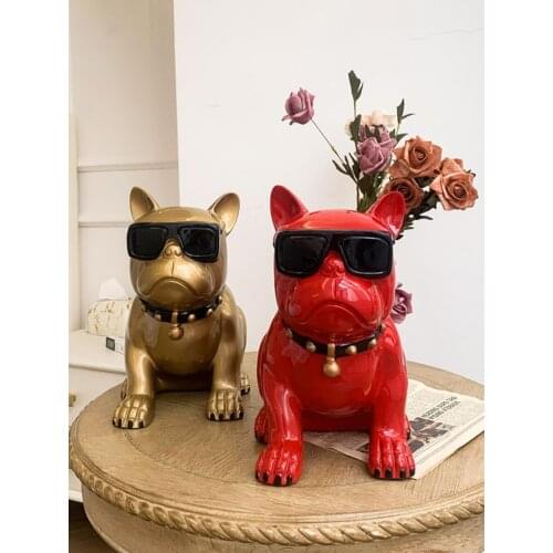 French Bulldog Figurine Coin Piggy Bank Large Animal Resin Statue Child Piggy Bank Ornaments Home Living Room Decoration Gifts